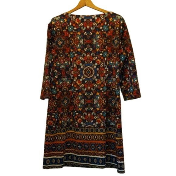 London Style Women's Size 16 Hippie Geometric Print One Piece Dress - Picture 6 of 12